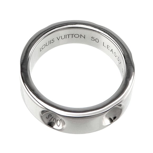 Louis Vuitton Petite Bague Empreinte #50 Ring K18 WG White Gold 750 Petit - Picture 3 of 9